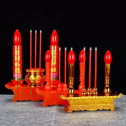 Домашние электроны для настольных ламп Божьи лампы, подсвечники, безвкусные столики для батареи поклонение Будде благовония Печь сжигания фонарей -в сцене, свеча свеча