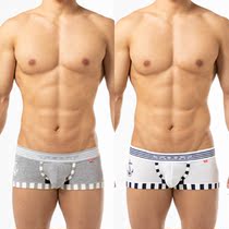 日本制造TOOT男士低腰是四角内裤棉氨纶弹力材质海军风立体袋囊