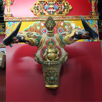 Qinghai Yushu Yak head handicraft pendant decorative Yellow God of wealth pendant Lucky town house to ward off evil spirits