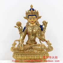 Gilt carved flower white female Buddha statue produced from Tal Temple Size 16 5 cm Dharma phase solemn has been installed in Tibet auspicious
