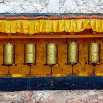 Large copper warp-turning tube Warp-turning wheel Religious supplies 60 cm high