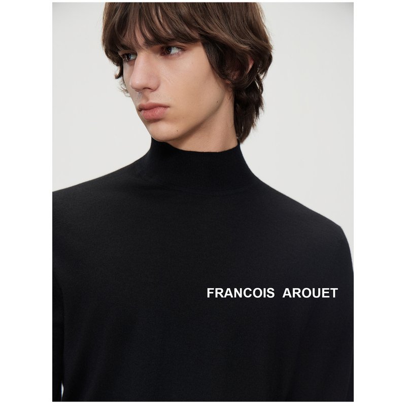 Francois Arouet Consinee Silk-Cashmere Blend Turtleneck Men's Commuter Base Sweater Francois Arouet Consinee Silk-Cashmere Blend Turtleneck Men's Commuter Base Sweater