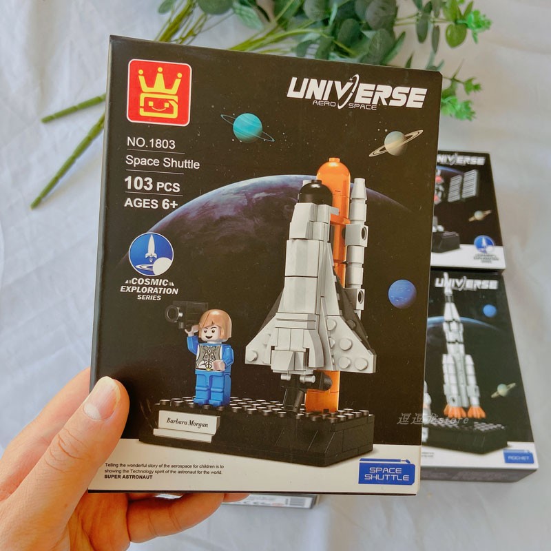 Welfare section Foreign trade space series building blocks spaceship building block model Wanger rocket series baby building blocks