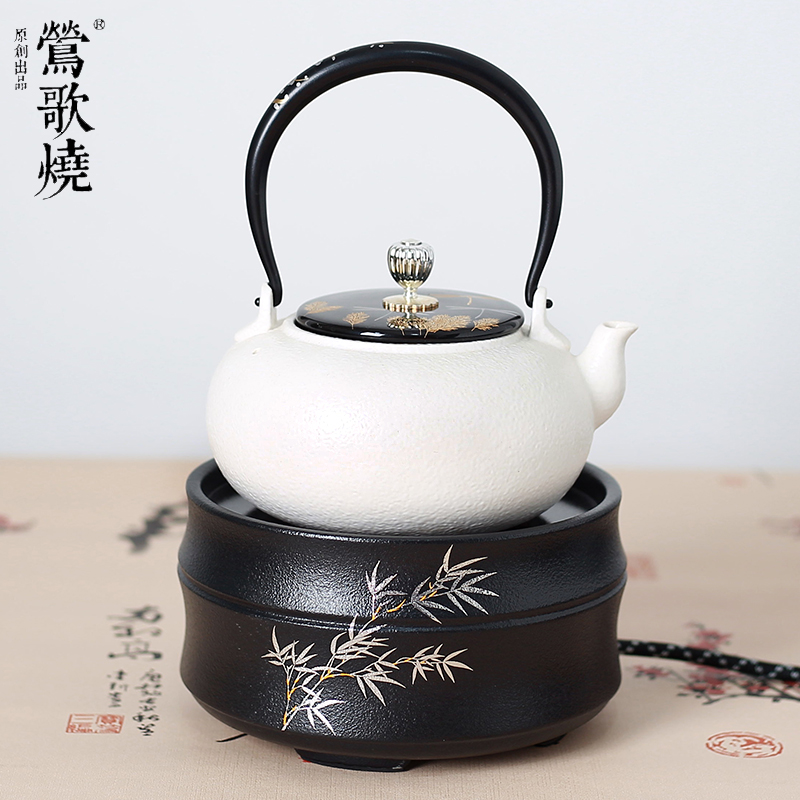 Taiwanese Orioles Songs Burn Customizable 110V Black Crystal Furnace Ceramic Tea Making Stove Home Office Silent Cooking Water Boiling Water Cooking Tea Stove
