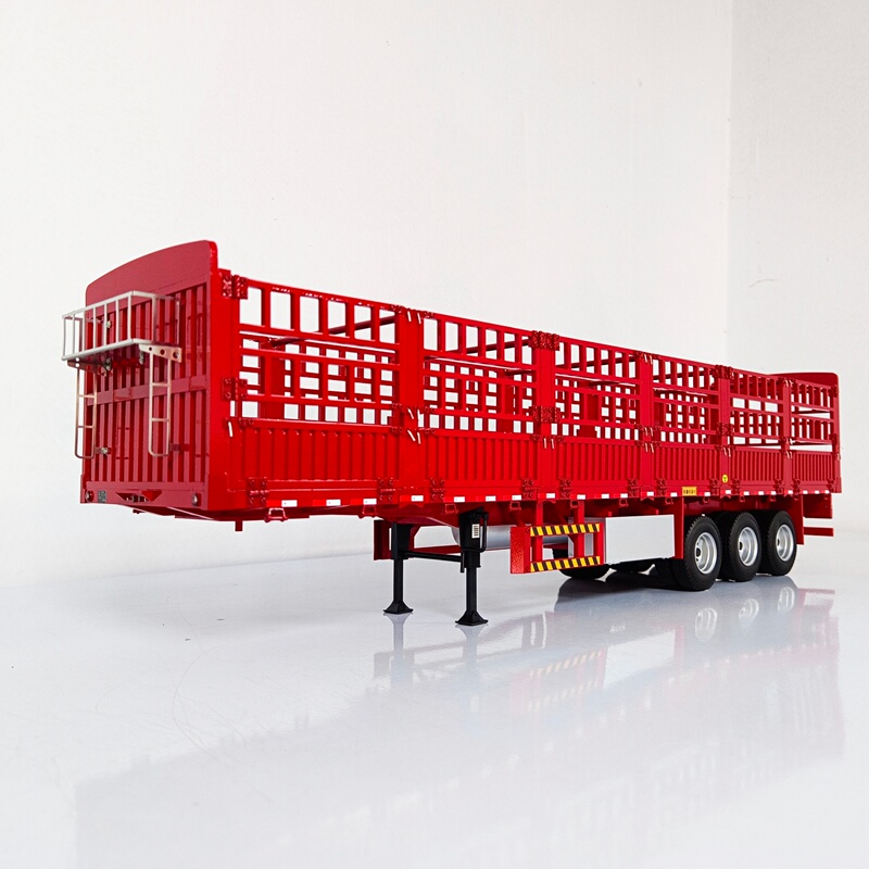 Chuangjia Model Simulation 1:24 Trailer Cabin 13m Straight Beam High Fence Cargo Truck Model Ornament Collection