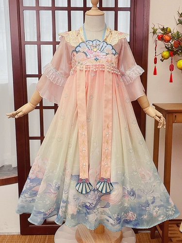 Летнее ханьфу, платье, детская юбка, детская одежда