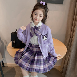 Kuromi Clothes for Girls, Spring and Autumn 2025 New Style, Stylish Autumn Outfit for Children, Girls' Jk School Style Suit Dress