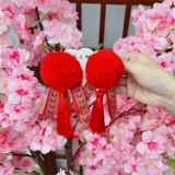 Шаровая головка, детский аксессуар для волос, заколка для волос для девочек, китайское красное ханьфу, декор, китайский стиль