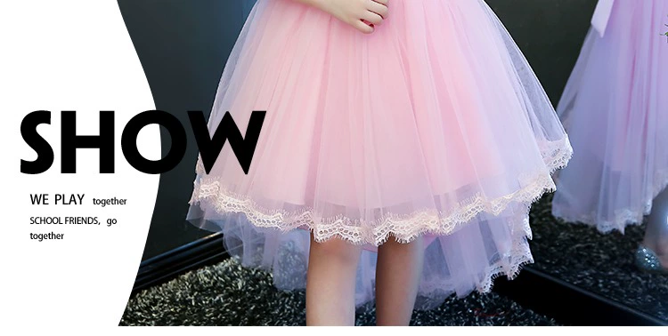 Công chúa váy cô gái fluffy sợi trẻ em ăn mặc nhỏ chủ trang phục piano hoa cô gái trắng trailing váy cưới mùa hè bexinhshop shop