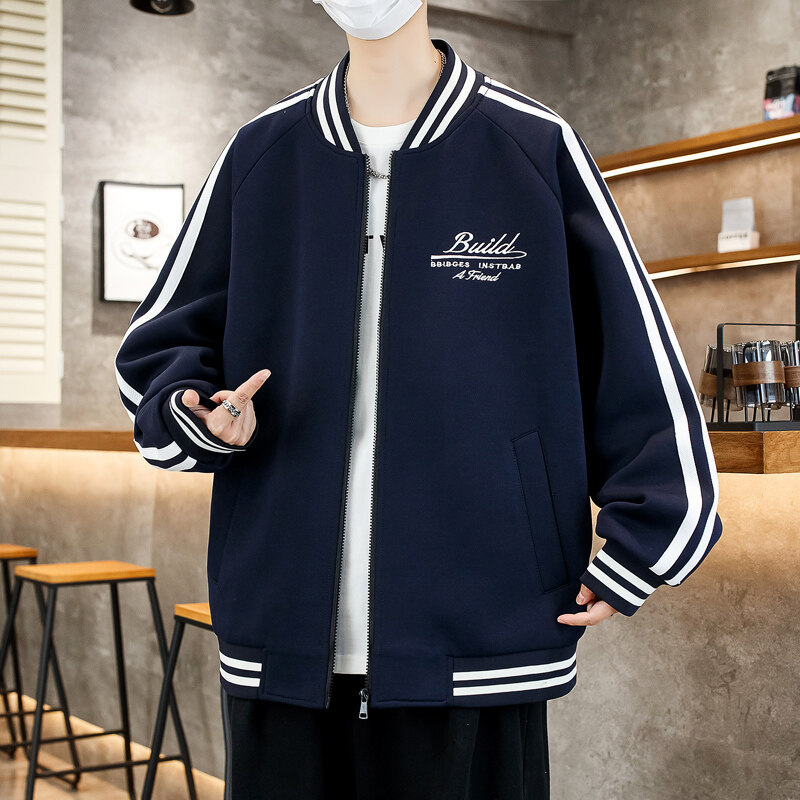 Youth Baseball Uniform for Boys, Spring and Autumn, Middle and High School Students' Sports Tops, Jackets, Fashionable Trendy Retro Jackets