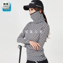 특별 제공 2024 여름 한국 구매 LYN* 냉감 귀걸이 안면 보호 골프 의류 여성용 긴팔 티셔츠 GOLF