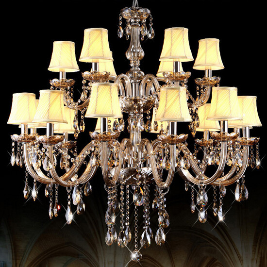European Crystal Chandelier, Luxury House Duplex Floor Living Room, Crystal Large Chandelier, Hotel Engineering Lobby Crystal Lamp