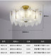Round Fashionable Simple Modern Light Luxury Led Glass Crystal Ceiling Light for Bedroom, Dining Room, Living Room, Study Room, French Style