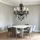 Simple Modern Fashion Candle Crystal Chandelier Living Room Dining Room Bedroom High-End Decorative Lighting Black Glass Chandelier