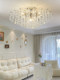 Simple Modern Light Luxury Ceiling Crystal Chandelier Led Bedroom Living Room Dining Room French Cream Style High-End Fashion