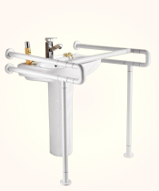 (Chengdu shipping) disabled barrier-free column basin armrests stainless steel washbasin anti-slip floor punching