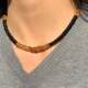Black onyx niche design metal spliced clavicle chain