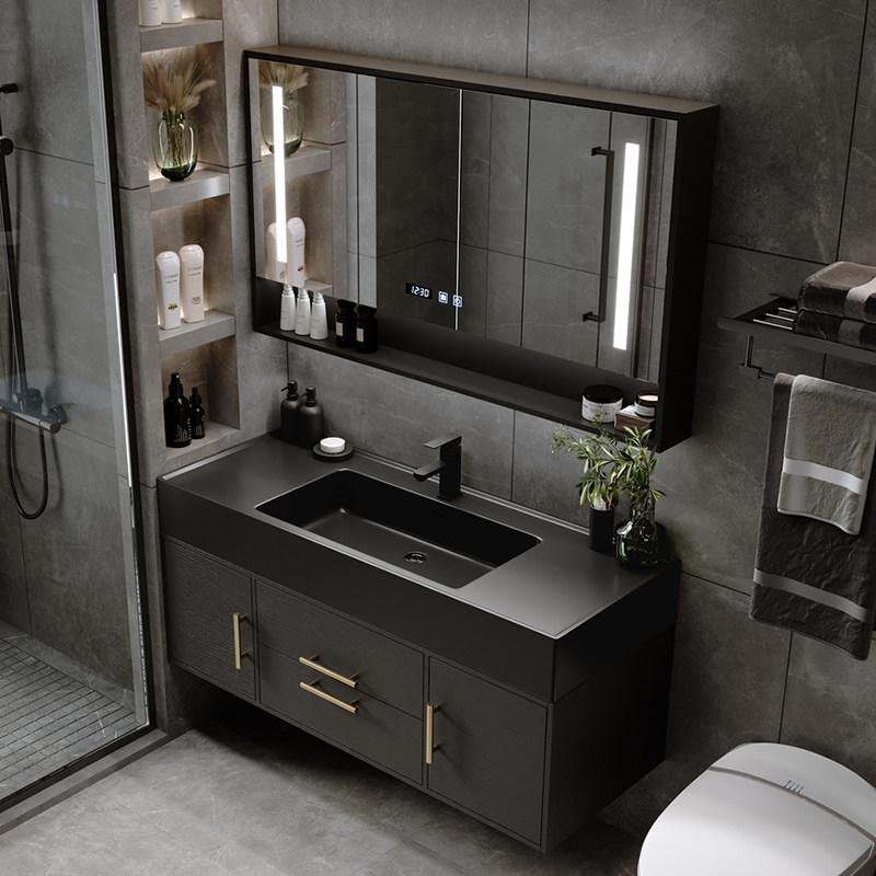 (Out of Stock King) Modern Light Luxury Bathroom Cabinet Mirror Cabinet Combination Simple Rock One Dressing Room Basin Washing Station