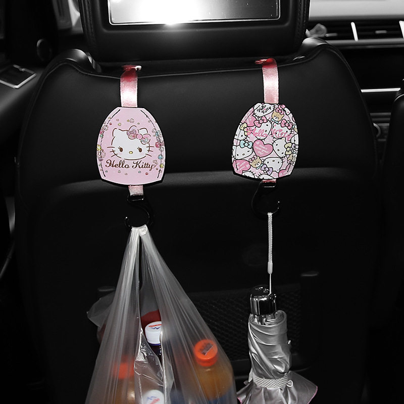 Car Hook, Seat Back Hook, Multifunctional Rear Seat In-Car Storage, Hidden Small Hook in the Car, Cute Cartoon