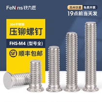 304 stainless steel riveting screws Sheet metal platen bolts Cabinet round head fastener screws FHS-M4*6-M50