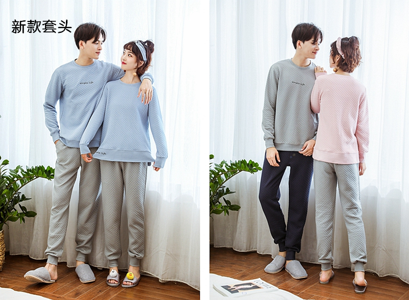 Mùa xuân và mùa thu cotton đồ ngủ trùm đầu của phụ nữ mùa đông không có cổ áo kín miệng để đóng không khí bông phù hợp với bông mặc dịch vụ nhà bộ jum đẹp