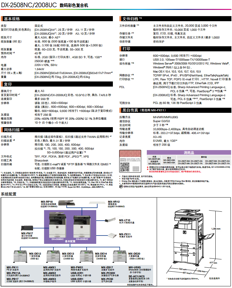 Máy photocopy màu Sharp DX-2008UC sao chép mạng in màu A3 quét đĩa U với bộ nạp tài liệu - Máy photocopy đa chức năng