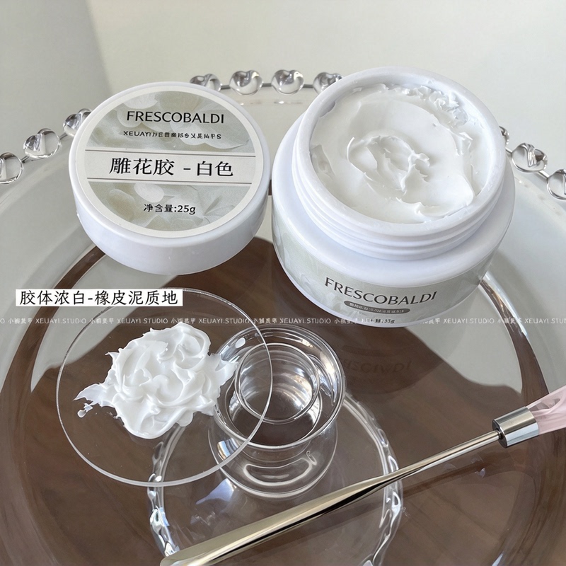 Xiaoying Nail Art - White Carving Gel Embossed Gel Carving 3D Nail Art Carving Gel 25g Jar Xiaoying Nail Art - White Carving Gel Embossed Gel Carving 3D Nail Art Carving Gel 25g Jar