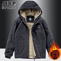 Jeep, мужской утепленный джип, демисезонная куртка, короткая бархатная толстовка с капюшоном, пуховик, свободный крой, увеличенная толщина