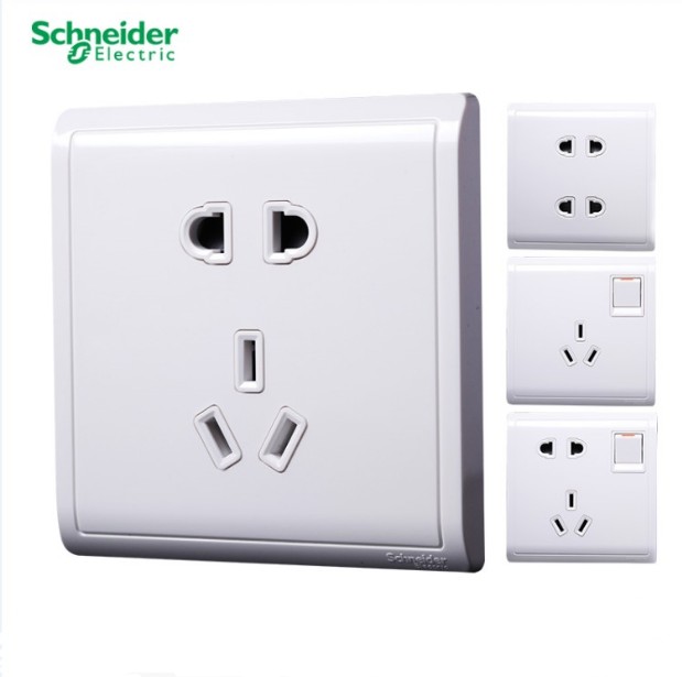 Schneider Fengshang switch socket panel porous 86 type concealed 5 five-hole USB two three plug one open wall socket