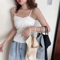 Small harnesses vest female inner hitch bottom minimalist dress with suit Chest Summer Exterior Wearing Vintage Port Taste Knit Sleeveless Blouse