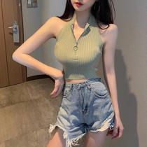 Net red live clothes female anchor dress female upper mirror Sexy tight reveal Belly Button Vest Blouse Jacket female summer