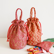 Wedding Bouquet Pocket Ladies Lace Composite Fabric Bunches Candy Cashier Bags Wedding Carry-on Bags