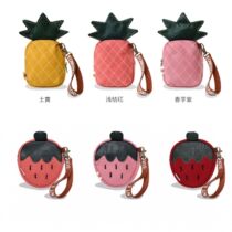 Tricolour Patch Cartoon Cute Girl Mouth Red Zero Wallet Mini Carry-on Portable Canvas Hand Carry Bag