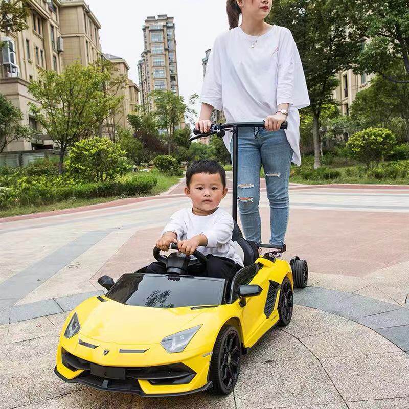 Lamborghini Children's electric car four-wheeled car remote control toy car can take a human child with rocking baby baby carrier-Taobao