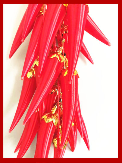 Chinese festivals Spring Festival National Day New Year's Day New house move-in Big red pepper skewer Feng Shui hanging decoration red fire ornaments