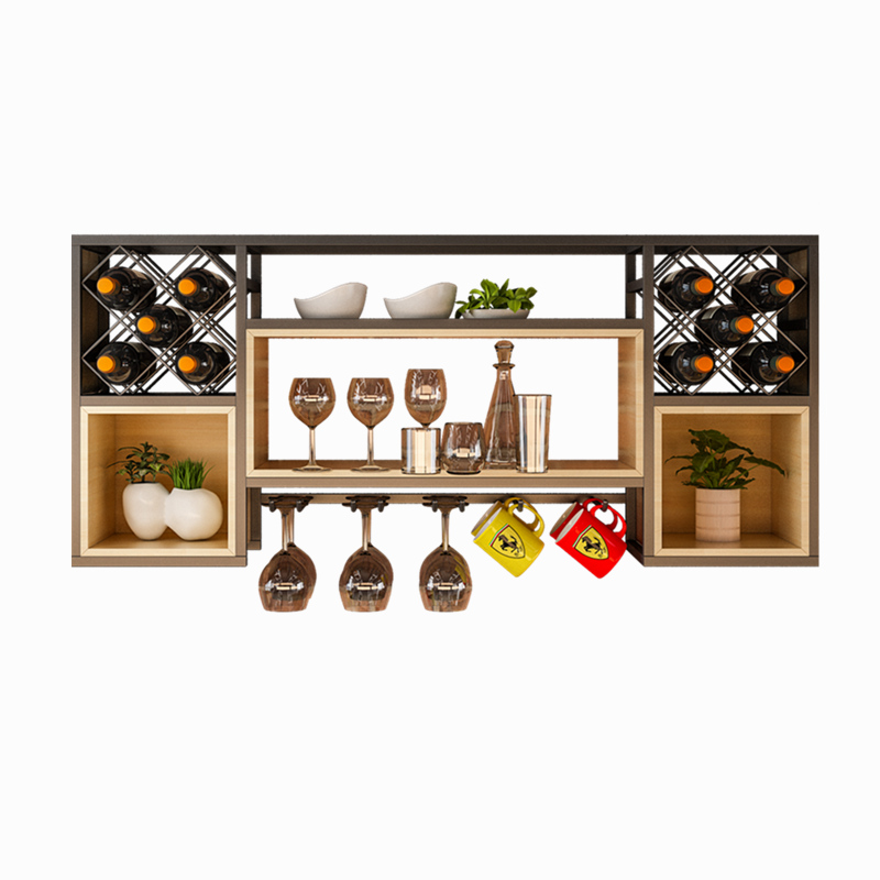 嵌入墙面的艺术：壁挂式铁艺酒架的优雅设计