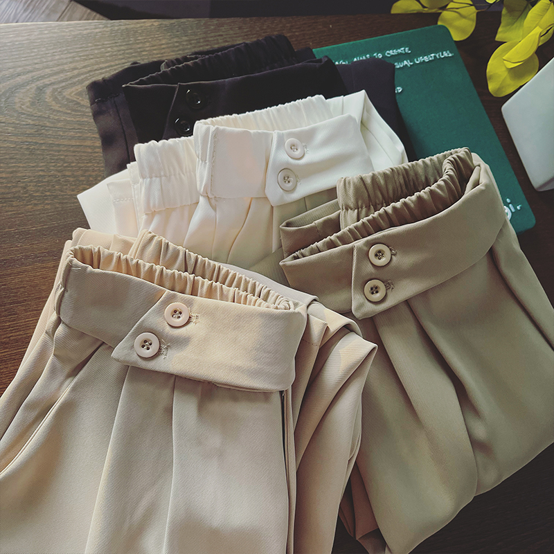 Orange Meow Home Semi-Tight Leggings Pants Woman Spring New High Waist Pituitary Sensation Large Size Small Subcasual Straight Silo Western Pants