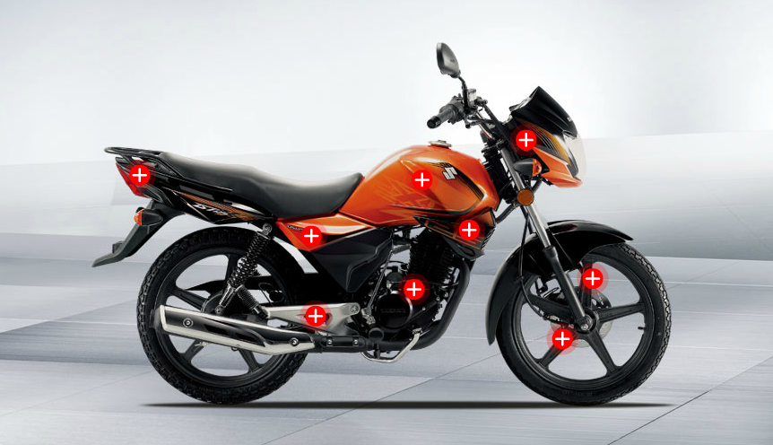 Chính hãng Qingqi Suzuki Phụ Kiện Xe Máy Junchi GT125 Gương QS125-5 Gương Chiếu Hậu Gương Chiếu Hậu kiếng kiểu xe máy