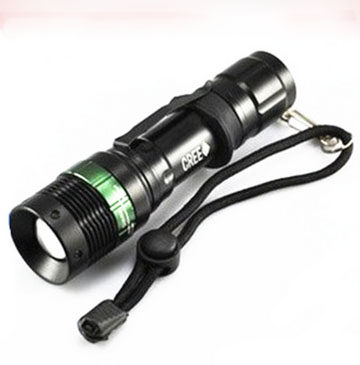 CREE Q5 rotary zoom flashlight XPE LED strong light rechargeable flashlight with pen holder mini