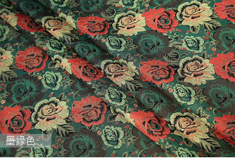 JX đơn điệu jacquard vải thổ cẩm vải tăng hoa hồng túi đệm bao bì gối handmade vải tự làm vải cotton 100