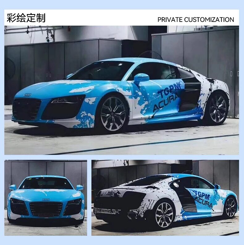 Car Color Change Film, Custom Design Graphic Film, Anime Cartoon Car Body Painting, Decorative Decals, 2D Stickers