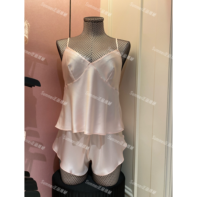 Looks Okay on the Outside, Stunning on the Inside ~ Victoria's Secret Spaghetti Strap Backless Satin Shorts Pajama Set