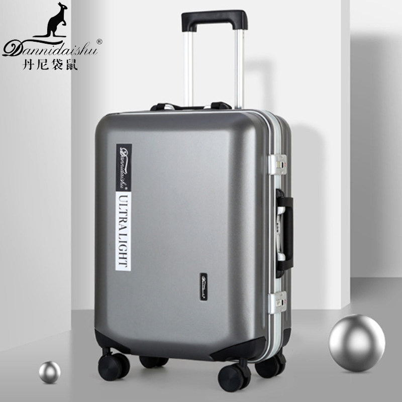 Aluminum Frame Frosted Boarding box Hard case Blue Laced Anti Scraping Universal Wheels Travel Lee Box Thickened Aluminum Alloy Drawbar box