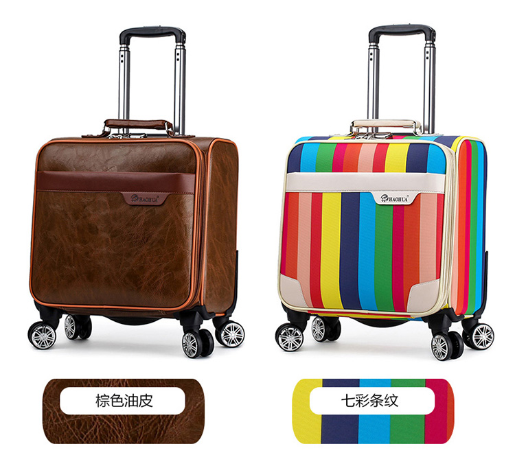 Chuyến bay tiếp viên hàng không tiếp viên hành lý xách tay nội trú xe đẩy trường hợp 18 inch caster vali nam giới và phụ nữ da trường hợp túi du lịch nữ