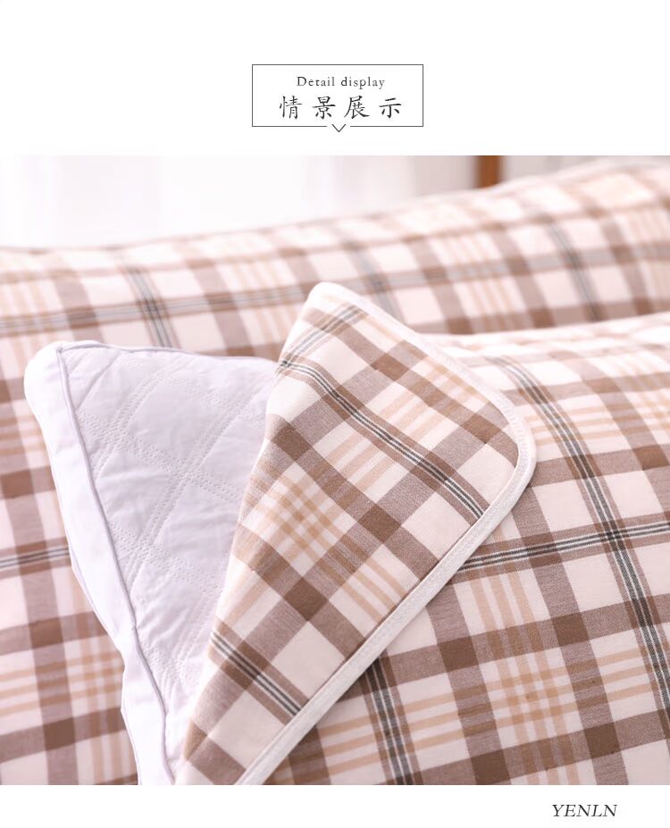 Gạc sáu lớp mới dành cho người lớn, gối dày cho nam và nữ vỏ gối vuông
