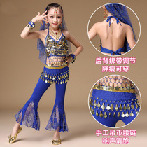 Daughter belly dance performance costume Sequin top pants Childrens dance suit Stage suit suit performance suit