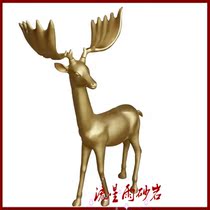  FRP imitation copper sika deer sculpture Sales center Scenic area School leisure club community lawn landscaping ornaments