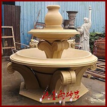 Sandstone relief large fountain garden sandstone sculpture glass fiber reinforced plastic Hotel Villa home decoration water spray Spring material