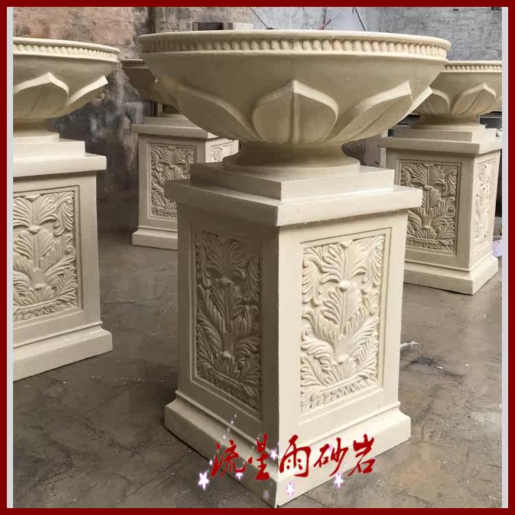 Meteor Shower Sandstone Reliefs Flower Pot Sandstone Sandstone Background Wall Glass Fiber Sculpture Hotel Furniture Furnishing materials