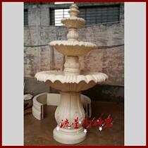 Meteor shower sandstone relief large 3-story fountain garden sandstone sculpture FRP hotel decoration materials